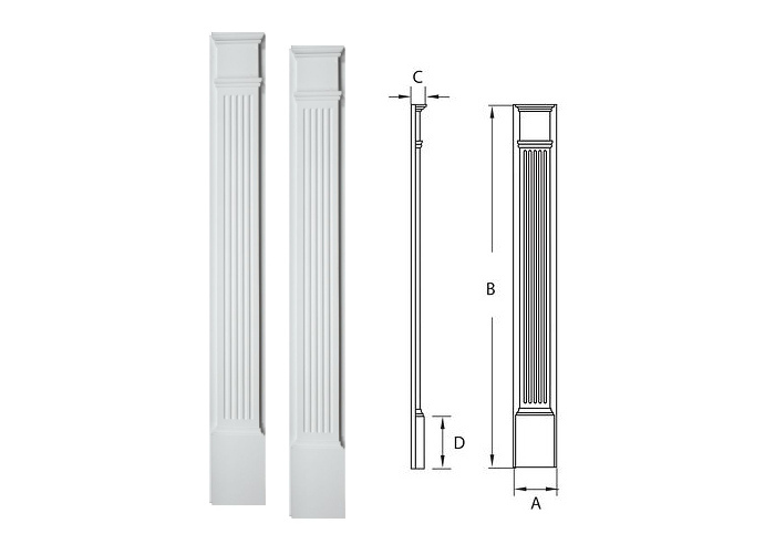 Fluted Pilaster Molded with Plinth